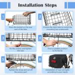 Folding Rear Bike Basket with Waterproof Liner