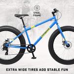 Mongoose Dolomite Fat Tire Mountain Bike, for Men and Women, 26 Inch Wheels, 4 Inch Wide Knobby Tires, 7-Speed, Adult Steel Frame, Front and Rear Brakes, Light Blue