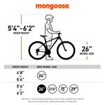 Mongoose Malus Mens and Womens Fat Tire Mountain Bike, 26-Inch Bicycle Wheels, 4-Inch Wide Knobby Tires, Steel Frame, 7 Speed Drivetrain Bicycle, Shimano Rear Derailleur, Disc Brakes, Silver/Yellow