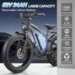 6000W Peak Dual Motor Ebike for Adults - 52V 34Ah Fast Electric Bike for Men Women 45 MPH,Up to 100 Miles,24" Fat Tire Lockable Suspension Electric Bicycle for Snow Off-Road Commuter Mountain E-Bike