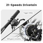 Dancongtea 27.5 Inch Full Suspension Mountain Bike, Front & Rear Shock Absorbers, Mechanical Disc Brakes, 21-Speed Steel Frame, for Men & Women, Outdoor & Fitness Cycling, Black