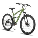 HH HILAND Full Suspension Mens Mountain Bike, 21 Speed, 26 Inch Wheel, Dual Disc Brake Bike for Men Womens Adult Bicycle