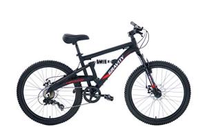 Gravity FSX 24 24 Inch Wheel Mountain Bike Full Dual Suspension 7 Speed Bicycle (Matt Black)