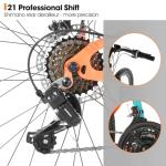 HH HILAND Full Suspension Mens Mountain Bike, 21 Speed, 26 Inch Wheel, Dual Disc Brake Bike for Men Womens Adult Bicycle