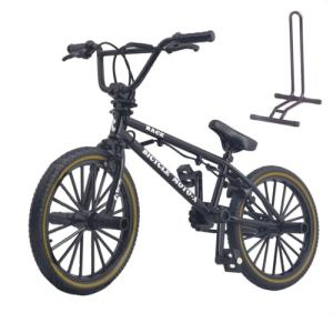 Ailejia Mini Metal Finger Bike Extreme Sports BMX Finger Bicycle Toys Game Set for Kids and Adults, Metal Bike Model Collections Decoration (BMX Black)