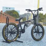 Ailejia Mini Metal Finger Bike Extreme Sports BMX Finger Bicycle Toys Game Set for Kids and Adults, Metal Bike Model Collections Decoration (BMX Black)