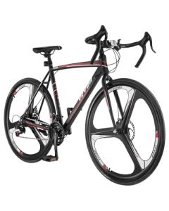 VEVOR Road Bike, 700C Wheels Racing Bike, Shimano 21 Speeds Drivetrain System City Commuter Road Bicycle, Urban Adult Sport Bike with Carbon Steel Frame, Drop Bar, Disc Brake, for Men and Women