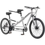 Schwinn Twinn Tandem Bike, 26 Inch Bike for Women and Men, 21-Speed Two Seater Bicycle, Fits Two Comfortably, Mechanical Disc Brakes, Plush Fitness Seat, Adult Tandem Bike