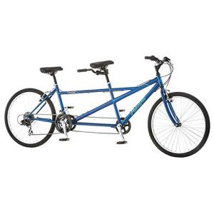 Pacific Dualie Adult Tandem Cruiser Bike, Two-Rider Bicycle for Men and Women, 26-Inch Wheels, 21-Speed, Linear Pull Brakes, Blue