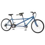 Pacific Dualie Adult Tandem Cruiser Bike, Two-Rider Bicycle for Men and Women, 26-Inch Wheels, 21-Speed, Linear Pull Brakes, Blue