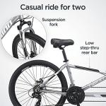 Schwinn Twinn Tandem Bike, 26 Inch Bike for Women and Men, 21-Speed Two Seater Bicycle, Fits Two Comfortably, Mechanical Disc Brakes, Plush Fitness Seat, Adult Tandem Bike