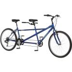 Pacific Dualie Adult Tandem Cruiser Bike, Two-Rider Bicycle for Men and Women, 26-Inch Wheels, 21-Speed, Linear Pull Brakes, Blue