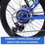 Folding Tandem Bike, 20 Inch Tandem Bikes for Adults, 7 Speed 2 Person Foldable Bike, City Beach Cruiser Bikes with Adjustable 2-Seater Height and Dual Disc Brakes, Multi Colors (Orange)