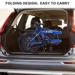 GOJLEX Foldable Tandem Bike, 20”City Tandem Folding Bicycle, 7-Speed Adjustable Cruiser Bike Folding Bike with 3 Seats& Disc Brake, CE FCC CCC