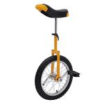 16/24 Inch Wheel Unicycle with Steel Rim, Unicycle Electric Wheel Skidproof Mountain Tire Cycling Sports Exercise with Adjustable Seat, Adults Kids Outdoor Sports Fitness Exercise Tool (16Inch Yellow)
