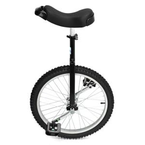 Nisorpa 20" Inch Unicycle Classic Black One Wheel Bike with Anti-Skid Alloy Rim and Pedal Adjustable Height Cycling for Kids Adults Beginner Outdoor Indoor Sports Entertainment Exercises Balance Fun