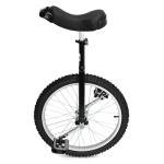 Nisorpa 20" Inch Unicycle Classic Black One Wheel Bike with Anti-Skid Alloy Rim and Pedal Adjustable Height Cycling for Kids Adults Beginner Outdoor Indoor Sports Entertainment Exercises Balance Fun