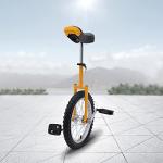16/24 Inch Wheel Unicycle with Steel Rim, Unicycle Electric Wheel Skidproof Mountain Tire Cycling Sports Exercise with Adjustable Seat, Adults Kids Outdoor Sports Fitness Exercise Tool (16Inch Yellow)