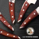 Brewin CHEFILOSOPHI Japanese Chef Knife Set 5 PCS with Elegant Red Pakkawood Handle Ergonomic Design,Professional Ultra Sharp Kitchen Knives for Cooking High Carbon Stainless Steel