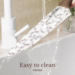 CAROTE 12PCS Knife Set, Kitchen Knife Set with 6 Blade Guards, Stainless Steel Knives Set With Nonstick Ceramic Coating, Rustproof, Delicate Floral Designs, White