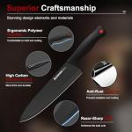 Knife Set, Astercook 15 Pieces Knife Sets for Kitchen with Block, Dishwasher Safe Kitchen Knife Set with Built in Sharpener Block, German Stainless Steel Knife Block Set, Valentine's Gift