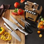 McCook® Knife Sets,German Stainless Steel Knife Block Sets with Built-in Sharpener