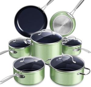 Nuwave Healthy Duralon Blue Ceramic Nonstick Cookware Set