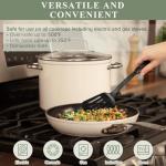 Nuwave Healthy Duralon Blue Ceramic Nonstick Cookware Set, Diamond Infused Scratch-Resistant, PFAS Free, Dishwasher & Oven Safe, Induction Ready & Evenly Heats, Tempered Glass Lids & Stay-Cool Handles