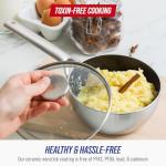 Blue Diamond 15 Piece Stainless Steel Tri-Ply Cookware Pots and Pans Set, Induction Compatible, Diamond Infused PFAS-Free Ceramic Nonstick, Dishwasher & Metal Utensil Safe, Scratch Resistant, Silver