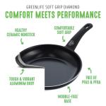 GreenLife 16 Piece Nonstick Cookware Set, Soft Grip Non-Toxic PFAS-Free Ceramic Pots & Pans, Dishwasher & Oven Safe, Frying, Sauce, Saute, Utensils, Glass Lids, Stay-Cool Handles, Wobble Free, Black