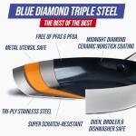 Blue Diamond 15 Piece Stainless Steel Tri-Ply Cookware Pots and Pans Set, Induction Compatible, Diamond Infused PFAS-Free Ceramic Nonstick, Dishwasher & Metal Utensil Safe, Scratch Resistant, Silver