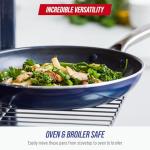 Blue Diamond 14 Piece Nonstick Cookware Set, Diamond Ceramic Pots & Pans, Dishwasher & Metal Utensil Safe, Non Toxic PFAS-Free, Kitchen Cooking Sauce & Saute Pans, Oven & Broiler to 600F, Blue