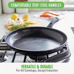 GreenLife 16 Piece Nonstick Cookware Set, Soft Grip Non-Toxic PFAS-Free Ceramic Pots & Pans, Dishwasher & Oven Safe, Frying, Sauce, Saute, Utensils, Glass Lids, Stay-Cool Handles, Wobble Free, Black