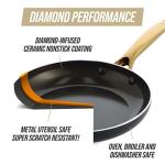 Blue Diamond Gold 10 Piece Cookware Pots and Pans Set, Induction Suitable, Diamond Infused PFAS-Free Ceramic Nonstick, Durable, Metal Utensil Safe, Dishwasher Safe, Gold Handle, Black