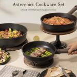 Astercook Non-Stick Induction Cookware Set, 19 Pcs