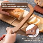 Bread Knife for Homemade Bread, 14.5" Wooden Sourdough Bread Knife, Sourdough Bread Slicer, Bow Design, Easy to Cut Into Uniform Thin Slices, Bread Saw for Cutting Sourdough Bread, Bagel, Baguette Etc