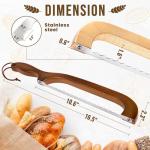 Woodever Bread Knife, 2 Pack Bread Slicer for Homemade Bread, 16'' Wooden Sourdough Bread Knife with Bow Design, Premium Stainless Steel Serrated Bread Cutter for Bagels and Baguettes (2 Pack)