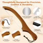 FTCIRA Bread Knife for Homemade Bread – 16" Walnut Bow Bread Cutter with Ultra-Sharp Serrated Stainless Steel Blade, Sourdough Bread Knife for Bagels, Baguettes, and Rustic Loaves - Walnut Color