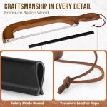 Woodever Bread Knife, 2 Pack Bread Slicer for Homemade Bread, 16'' Wooden Sourdough Bread Knife with Bow Design, Premium Stainless Steel Serrated Bread Cutter for Bagels and Baguettes (2 Pack)