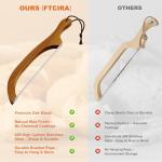 FTCIRA Bread Knife for Homemade Bread – 16" Walnut Bow Bread Cutter with Ultra-Sharp Serrated Stainless Steel Blade, Sourdough Bread Knife for Bagels, Baguettes, and Rustic Loaves - Walnut Color