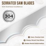 Woodever Bread Knife, 2 Pack Bread Slicer for Homemade Bread, 16'' Wooden Sourdough Bread Knife with Bow Design, Premium Stainless Steel Serrated Bread Cutter for Bagels and Baguettes (2 Pack)