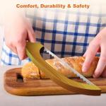 FTCIRA Bread Knife for Homemade Bread – 16" Walnut Bow Bread Cutter with Ultra-Sharp Serrated Stainless Steel Blade, Sourdough Bread Knife for Bagels, Baguettes, and Rustic Loaves - Walnut Color