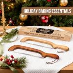 Woodever Bread Knife, 2 Pack Bread Slicer for Homemade Bread, 16'' Wooden Sourdough Bread Knife with Bow Design, Premium Stainless Steel Serrated Bread Cutter for Bagels and Baguettes (2 Pack)