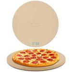 Unicook Pizza Stone for Grill Oven, 15 Inch Round Baking Stone, Heavy Duty Cordierite Bread Cooking Pan, Thermal Shock Resistant, Ideal for Making Crisp Crust Pizza, Bread and More, Includes Scraper
