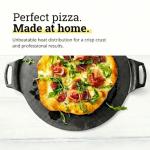 Lodge 15 Inch Cast Iron Pizza Pan - PFAS-Free Pre-Seasoned Baking Pan for Crispy Crusts, Roasted Vegetables, and Grilling - Dual Handle Design - Made in the USA