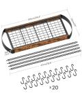 CHOEZON 31.7-Inch Hanging Pot Rack, Space-Saving Pot Hanger for Kitchen, Ceiling Pan Hanging Rack with 16 Detachable S Hooks, Sturdy Metal Frame, Industrial Style, Rustic Brown and Black TPR09BF