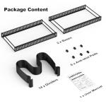 Housolution Pot and Pan Organizer Rack for Cabinet, Expandable Pot Lid Organizer Holder with 14 Adjustable Dividers, Fully Expanded Size 22.83" W x 7.09" D x 7.09" H, Black