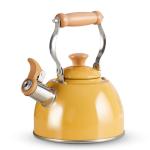 ROCKURWOK Tea Kettle, Tea Pot with Cool Touch Ergonomic Handle, Teapot Food Grade Stainless Steel, Tea Kettle Stovetop, Kettle Teapot, Whistling Tea Kettle, Small Tea Kettles, 1.6 Quart (Yellow)