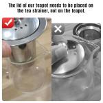 PARACITY Glass Teapot Stovetop 18.6 OZ, Borosilicate Clear Tea Kettle with Removable 18/8 Stainless Steel Infuser, Teapot Blooming and Loose Leaf Tea Maker Tea Brewer for Camping, Travel (550ML)