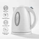 OVENTE Electric Kettle, 1.7L Fast Boiling Water Heater for Coffee or Tea, BPA Free with Water Level Gauge, Auto Shut-Off, Boil-Dry Protection, Indicator Light and Removable Filter, White KP72W